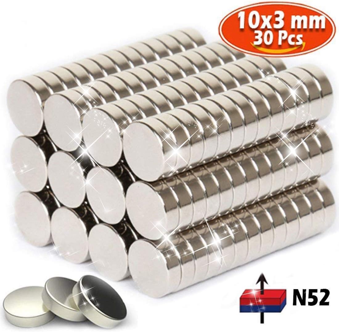 HPLQM Strong heavy duty Neodymium magnets for refrigerator, Fridge, Pin Board, White board and Pictures Pack of 30