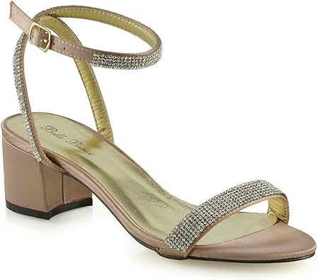 kitten heel diamante sandals