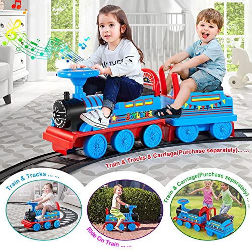 JOYLDIAS 6V 3in1 Ride On Train with 16pcs Curved Tracks, Electric