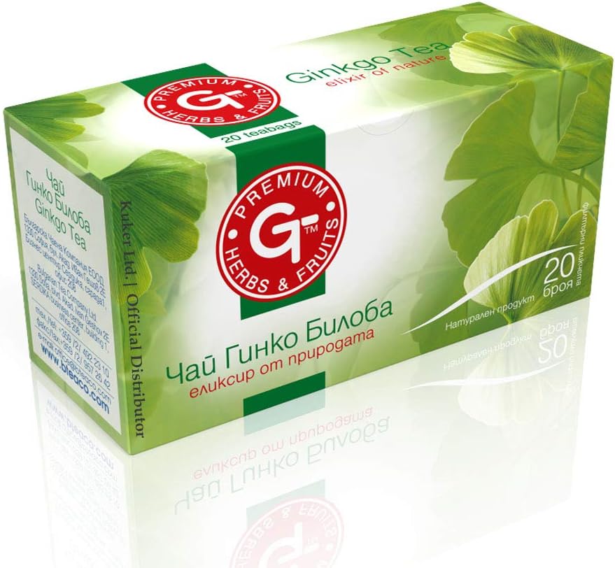 (4 Pack) Ginkgo Biloba Tea 20 Bags | BteaCo Brain Memory Strength 30g