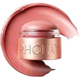 PHOFAY 3-in-1 Mousse Blush Cream &amp; Lipstick Gloss-Soft Silky Creamy Texture | Vegan &amp; Lightweight Matte Finish Cosmetics Long-Lasting Moisturizing Blush daily makeup for Natural Flush of Color (02#)