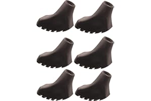 Trekking Poles Tips Set - Pack of 6 to 8 Replacement Rubber Trek Cane Tips Protectors Fit Most Walking Hiking Sticks - 11 mm Diameter by HAPLUSTAR
