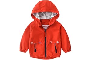 CUATINTUO Toddler Boys Windbreaker Casual Outerwear Kids Lightweight Zip Hooded Jacket Baby Cute Dust Coat