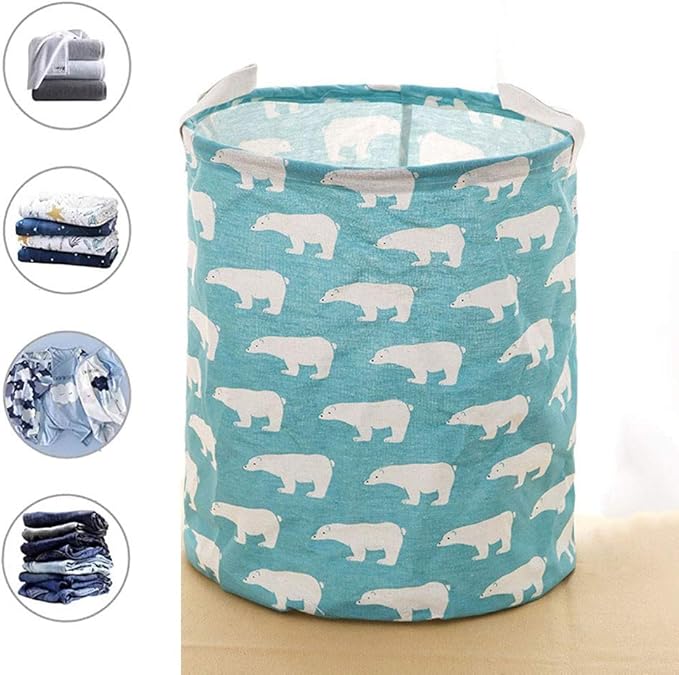 JXJJD Cesto para Guardar Ropa Sucia Plegable, Cesta Redonda de