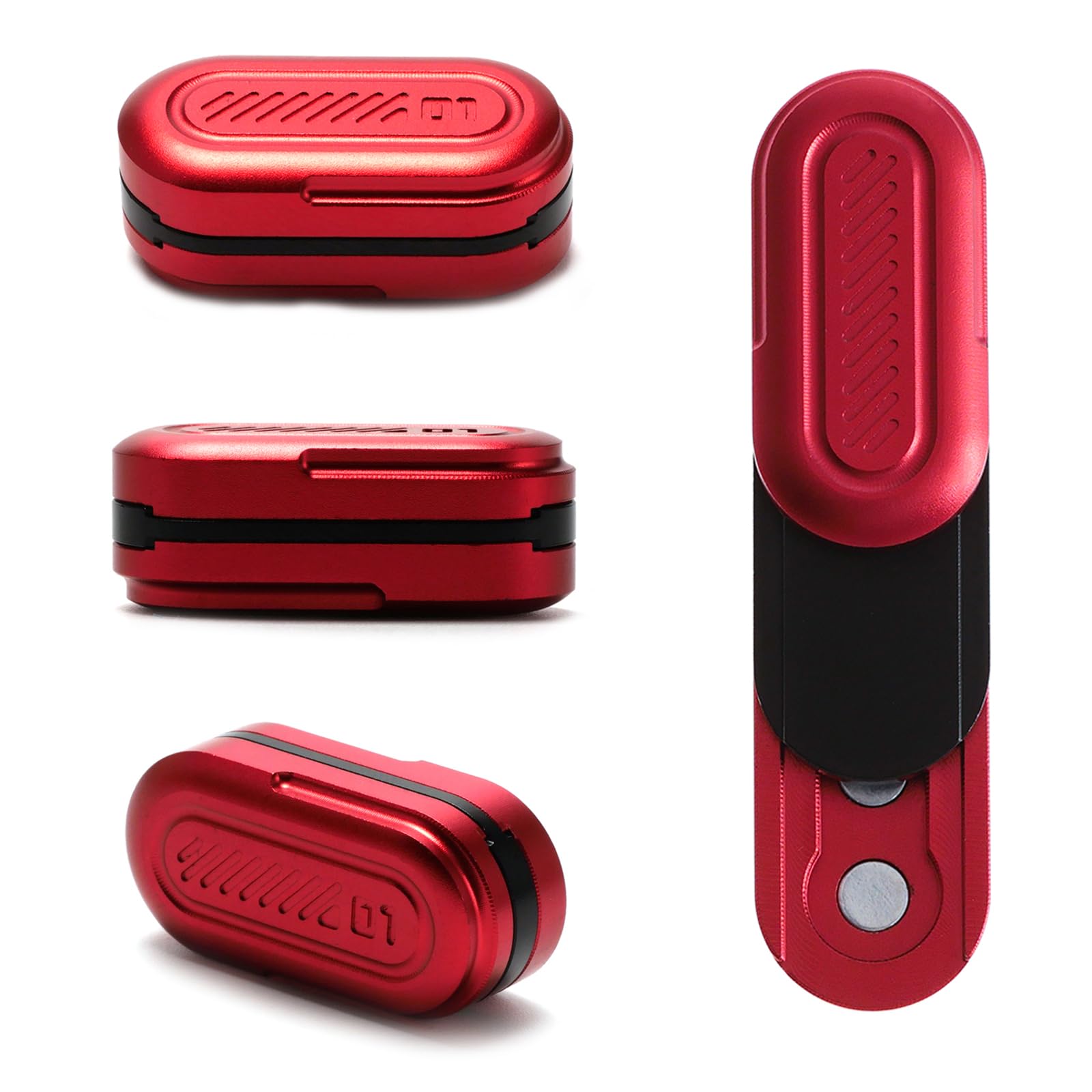 Photo 1 of VANANA Mini Fidget Slider, Metal Card Fidget Slider Fidget Keychain Fidget Blocks Kit Adult Anxiety Anti Stress (#1 - Red), Blue