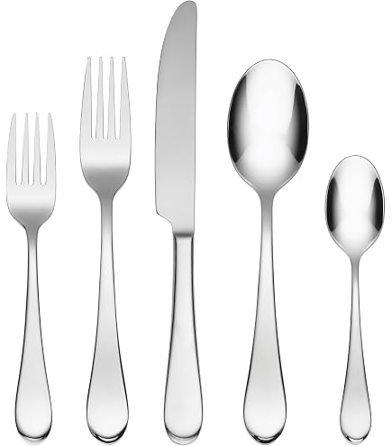 Oneida Piper Set Posate 45 Pezzi - Servizio Per 8 - Acciaio Inossidabile 18/0 - Lavastoviglie - 4