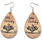 Azusa Sun Irregular Wooden Bookshelf Drop Dangle Earrings Fun Book Club Book Lover Earrings Librarian Earrings Decorative Earrings Gift for Women Teacher