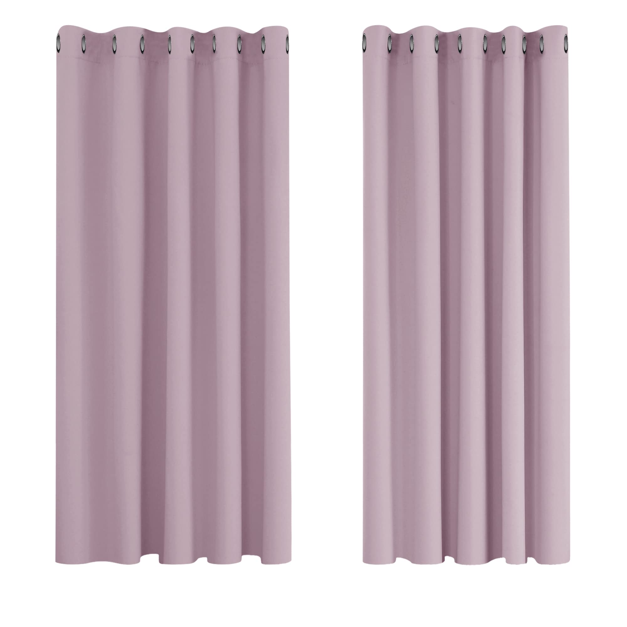 Deconovo Window Treatment Super Soft Thermal Insulated Eyelet Blackout Curtains Curtains for Bedroom 66 x 54 Inch Pink Lavender 2 Panels