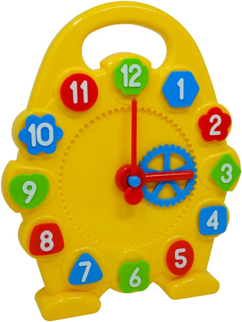 TechnoK Clock, Size- 34 x 27 x 6 centimetre, Color- Yellow, Large