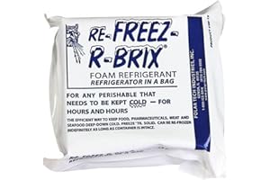 Polar Tech RE-FREEZ-R-BRIX RB15 Foam Refrigerant Packs, 15oz Capacity (Case of 12)
