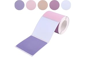 50x50mm/2x2in Round Thermal Labels, 5 Color Self Adhesive Circle Printable Stickers for M110/M100/M220/M108/M221 Printers Bla