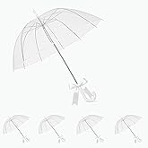 10 Pack Clear Umbrella Bulk, Bulk Umbrellas for Wedding, Transparent POE Auto Open Rain Umbrellas with Stainless Steel Frame, Large Canopy for Wedding Photography & Outdoor Events and Parties