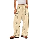 Barrel Sweatpants Women High Waisted Wide Leg Pants Drawstring Athletic Baggy Lounge Palazzo Trousers with Pockets