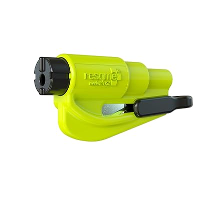 Resqme GBO-RQM-YELLOWFLUO Das Rettungswerkzeug als Schlüsselanhänger, Gelb (Safety Yellow), 1er-Set