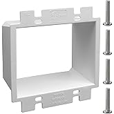 XGGYA 2-Gang BE2 Non-Metallic Electrical Power Outlet Box Extender(ETL Listed),White Outlet Box Extender for Power Switch Rec