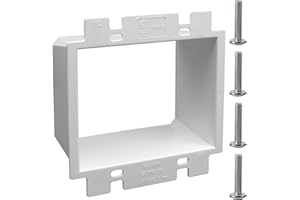 XGGYA 2-Gang BE2 Non-Metallic Electrical Power Outlet Box Extender(ETL Listed),White Outlet Box Extender for Power Switch Receptacles Accessories,Fire Rated for 2 Hours,1-Pack