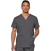 Dickies Mens V-Neck Scrub Top with 5 Pockets - Medical & Nursing Uniform Shirt, Side Vents - 81906