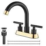 Cinwiny 4 Inch Centerset Bathroom Sink Faucet Black