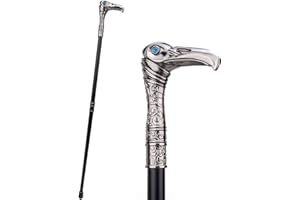 LOWRYCON All Metal Cosplay Cane 1:1 Eagle Head Walking Stick- Exclusive Props Victorian Era Plague Master Costume Accessory
