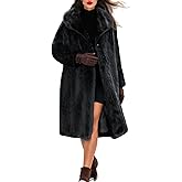 Gudasuo Faux Fur Jacket Women Zip Up Cropped Fur Coats Long Sleeve Open Front Jackets Outwear(0065 BK 2XL)