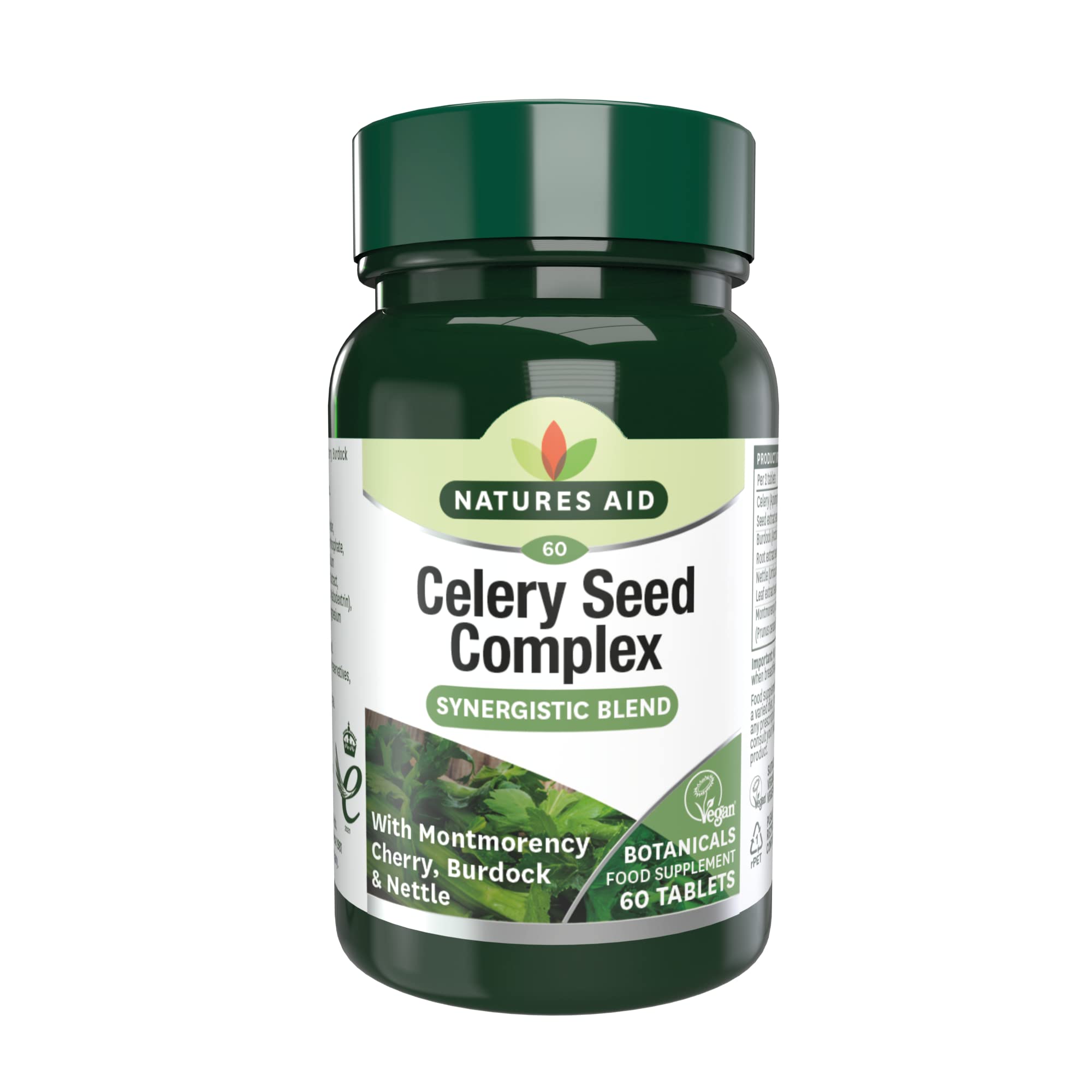Natures Aid Celery Seed Complex Tablets - Antioxidant & Digestive Support - Joint Comfort & Cardiovascular Health - Vegan, Gluten-Free, Non-GMO - Natural Supplement - 60 Tablets