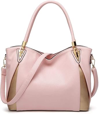 Amazon Beuways トートバッグ レディース バッグ ショルダーバッグ ハンドバッグ 通勤 鞄 ビジネス トート 防水 大容量 レザー 革 通勤 通学 軽量 カジュアル 縦型 旅行 ピンク ハンドバッグ