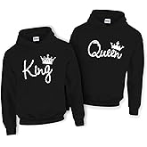 Couple Matching Outfits King & Queen Script Popular Hoodie Set 1