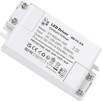 REYLAX 24V LED Driver 15W 630mA Constant Voltage Power Supply