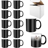 LaiHiulaan 24 PACK 11 oz sublimation color changing mug with boxes Black round handle tazas para 11oz ounce coffee cups for sublimation mug blanks bulk products