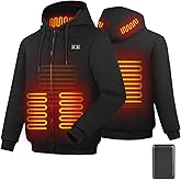 Wodesid Heated Hoodie for Women Men with 7.4V 16000mAh Battery Pack Heated Sweater Zip-up Hooded Heated Sweatshirt