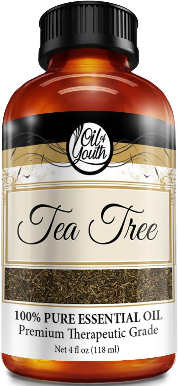 Oil of Youth Tea Tree Essential Oil Pure Best Therapeutic Grade, Large, 4 Fluid Ounce