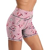 Sjazc Yoga Shorts High Waisted Tummy Control Biker Shorts for Womens Athletic Running Workout Gym Tennis Shorts