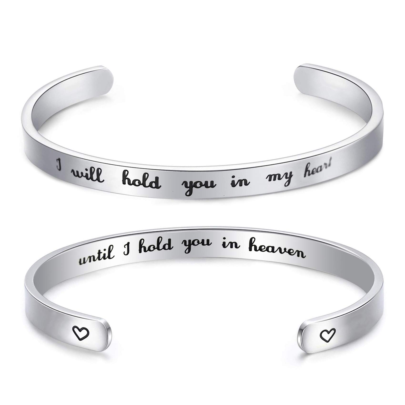 LParkin Memorial Sympathy Loss of Relative Bracelet I'll Hold You in My Heart Until I Hold You in Heaven Gifts for Her Remembrance Jewelry Funeral Gift Angel Gifts