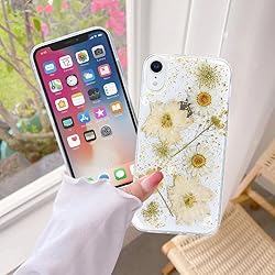 CEOKOK for iPhone XR Case Clear with Real Pressed