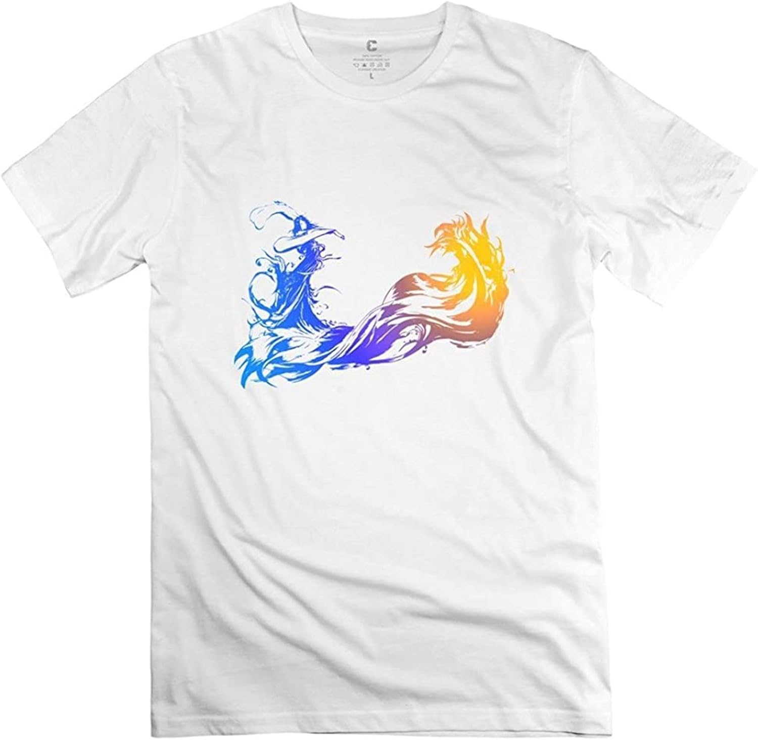 LONGXU Final Fantasy Logo Fun Short Sleeve T Shirts for Guys White: Amazon.co.uk: Clothing