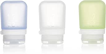 humangear Gotoob+ Refillable Silicone Travel Size Bottles with Locking Cap, 3pk Set