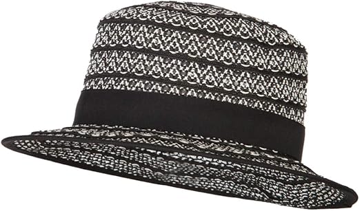 black and white boater hat