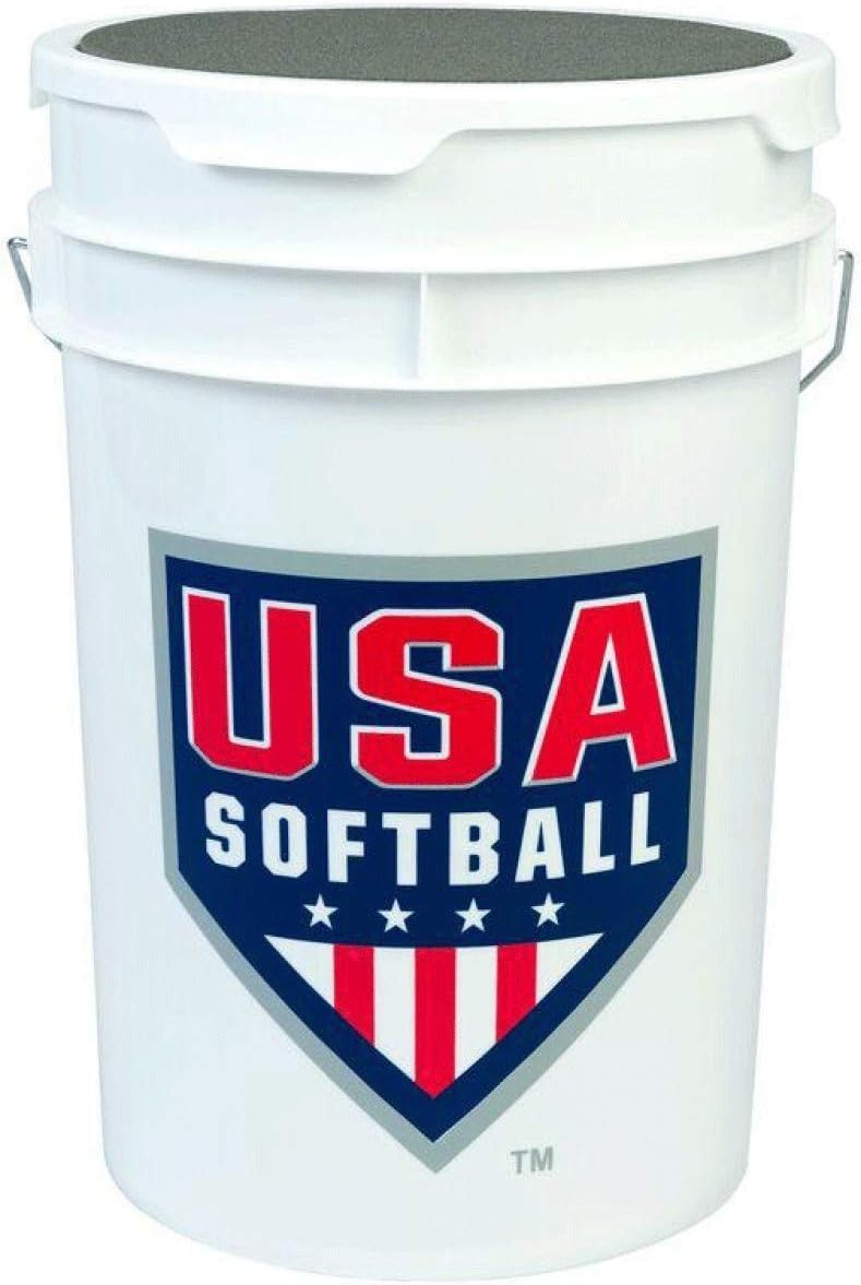 USA Softball Ball Bucket, 6 Gallon Ball Bucket