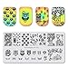 BEAUTYBIGBANG 4Pcs Nail Stamping Plate Holiday Theme - Easter Holloween Animal Image Plates Nail Art Design Stamp Kit Manicure Template set