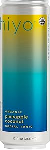Hiyo Organic Social Tonic - Pineapple Coconut, 12 FZ - N.A. Functional Seltzer, Sparkling Water Crafted with Organic Adaptoge
