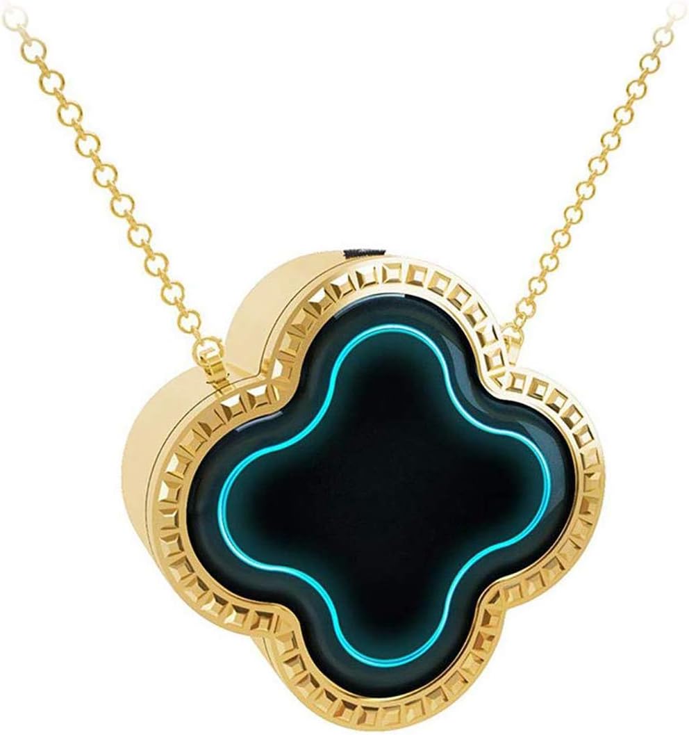 XQT Air Purifier Necklace, Mini Wearable Negative Ionic Air Purifier Personal Portable Air Cleaner, Providing Fresh Air, USB Charg, Remove Smoke and Dust,Gold