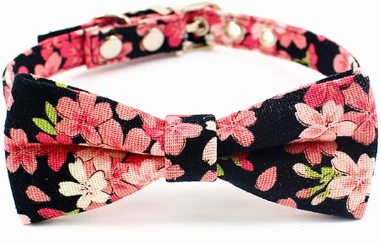 Amazon Minnilove 猫 犬 ペットの首輪 桜の花 かわいい 調節可能 軽量 快適 おしゃれ 桜の花 黒 S Minnilove ベーシック首輪 通販