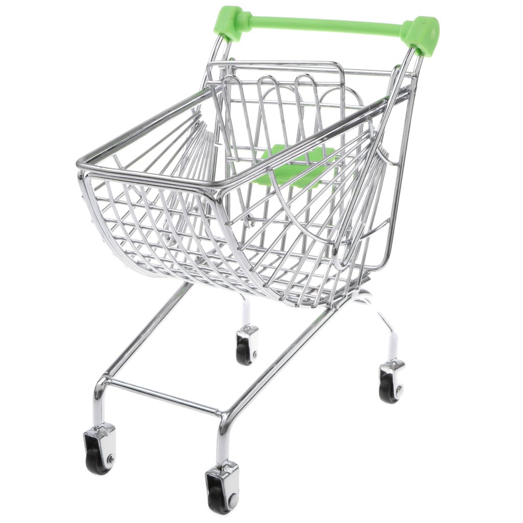 B07cvwkcld Homylミニスーパーマーケットショッピングカートデスクトップ装飾オーナメントおもちゃ ノベルティおもちゃ グリーン お店屋さん 特別オファー