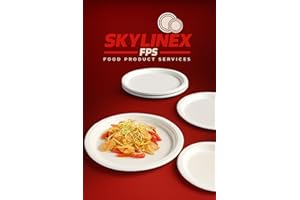 SkylineX FPS - 9 Inch Compostable Disposable Paper Plates Round Plates, 125 pcs - P090 Heavy-Duty Paper Plates Pure Bagasse N