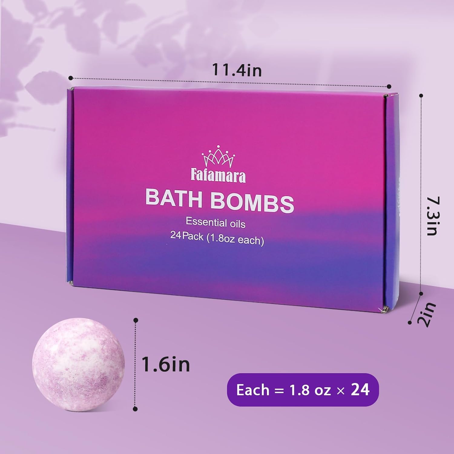 Bath Bombs Gift Set - 24 Pcs Handmade, Natural & Organic Essential Oil Bubble Bath for Women and Girls