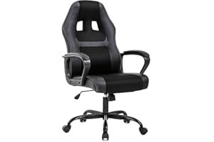 BestOffice Office Chair Desk Gaming Racing High Back Computer Task Swivel Executive Stool with Lumbar Support, Black