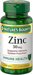 Nature's Bounty Zinc 50 mg Caplets 100 ea (Pack of 2)