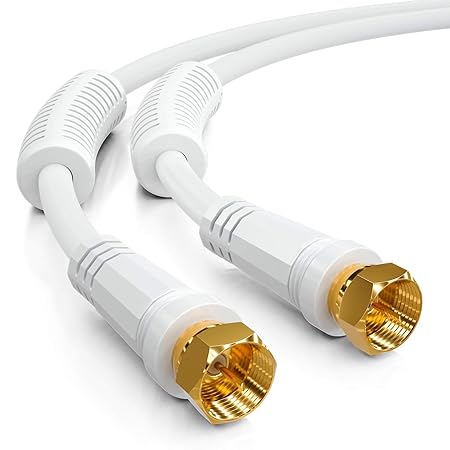 deleyCON 3m SAT TV Antennenkabel Koaxial Kabel HDTV 4-Fach Schirmung DVB-S DVB-S2 Radio DAB Mantelstromfilter Ferritkern - We