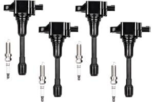 XONGJOJO Ignition Coil Pack with Spark Plug UF549 Compatible with 2007-2018 Altima 2009-2014 Cube 2005-2019 Frontier 2016-2019 NP300 Sentra Tiida Versa NV200, FX50 M56 Q70 QX60,set of 4