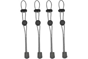 SAPOCHE Backpack Strap Keeper with Climbing Stick Straps, 4pcs Adjustable Hiking Holder Buckle for Mountaineering, Trekking, Walking, Fishing - Durable Elastic Rope, Backpack Straps with Clips, Black